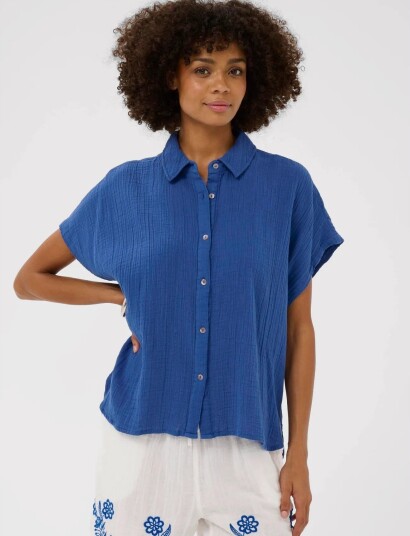 Culture Cumyra Elina Ss Shirt   Blue   XS
