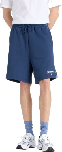 New Balance Linear Graphic Fleece Short 7"   Navy   XL