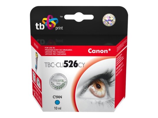 Tb - 10 Ml - Cyan - Kompatibel - Blekkpatron (Alternativ For: Canon Cli-526C) - For Canon Pixma Ip4950 Ix6550 Mg5350 Mg6150 Mg6250 Mg8150 Mg8250 Mx715 Mx885 Mx895