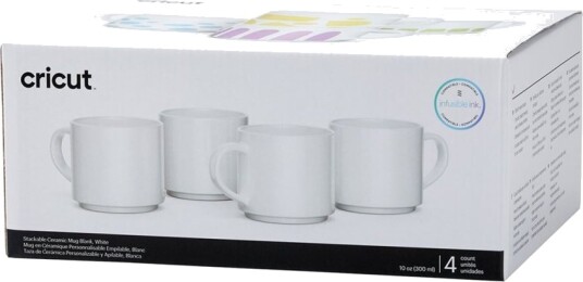 Cricut   Unfinished Mug   300 Ml   Hvit   Keramisk En Pakke 4