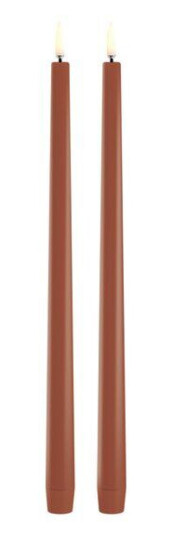 Uyuni Lighting Taper Candles slim LED-kronelys 2,3x32 cm 2 stk terrakotta Uyuni Lighting Taper Candles slim LED-kronelys 2,3x32 cm 2 stk terrakotta