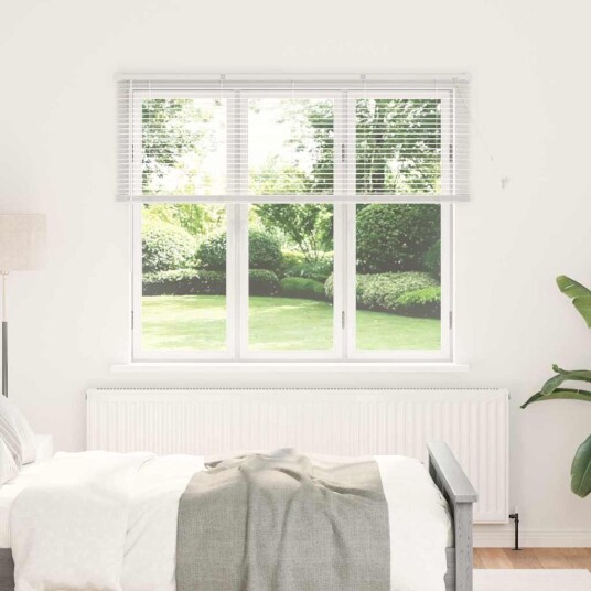 Vindu Persienne med gardiner Manual Hvit Aluminium