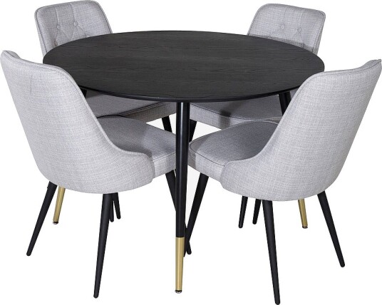Venture Home Spisegruppe Dipp med 4 stk stoler Velvet Deluxe Svart Venture Home Spisegruppe Dipp med 4 stk stoler Velvet Deluxe Svart