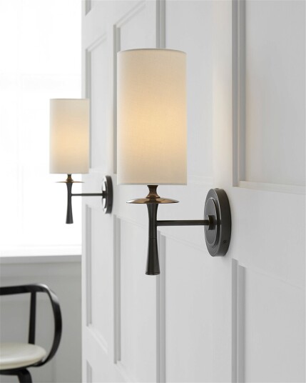 Drunmore vägglampa brons/linne Drunmore vägglampa brons/linne