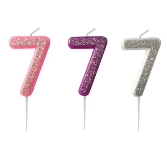 Kakelys 7 m/glitter rosa/lilla/sølv Kakelys 7 m/glitter rosa/lilla/sølv
