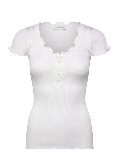 Rosemunde Rwbeatha Silk Capsleeve Button T Sh White XL
