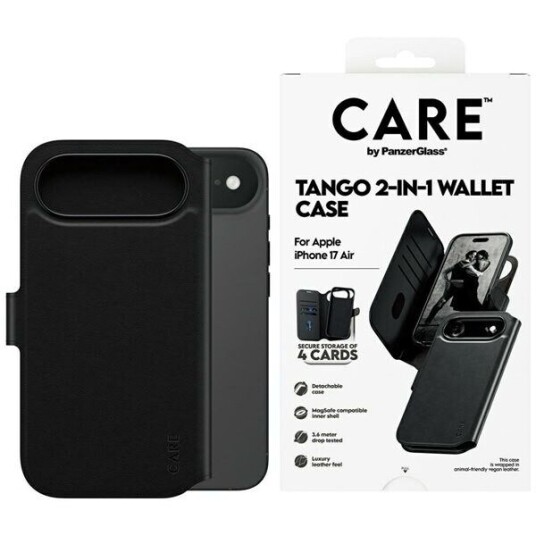 Care by PanzerGlass Tango 2-i-1 MagSafe Lommebokdeksel for iPhone 17 - Veganlær