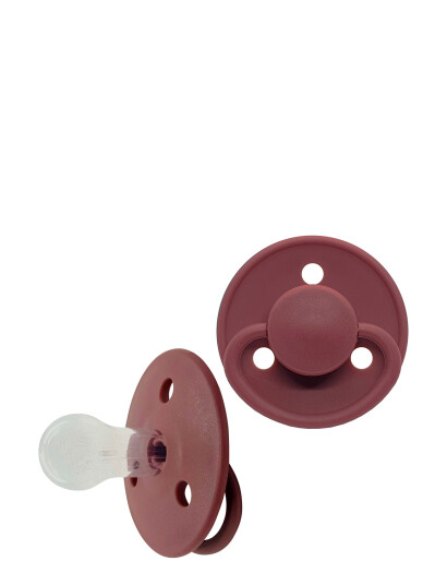 Mininor Round Pacifier Silicone - Burgundy - 6 M Mininor Round Pacifier Silicone - Burgundy - 6 M