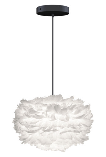 Umage Eos Taklampe Mini Hvit med Flat Baldakin i Sort Umage Eos Taklampe Mini Hvit med Flat Baldakin i Sort