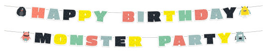 Folat BV Bokstavgirlander Happy Birthday Monster Bash