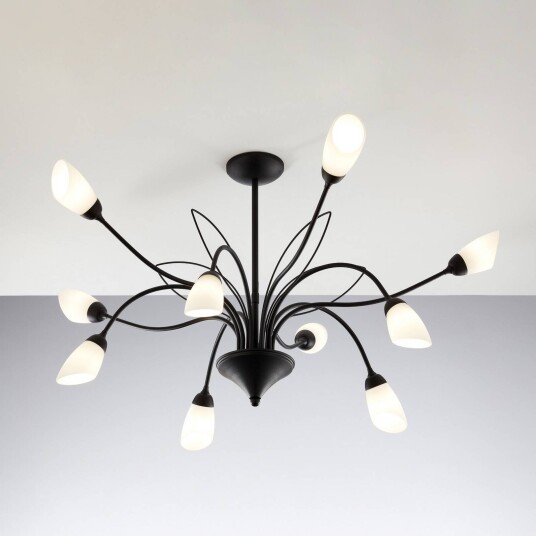 Jupiter Gloriosa taklampe glass svart 10 lyskilder Jupiter Gloriosa taklampe glass svart 10 lyskilder