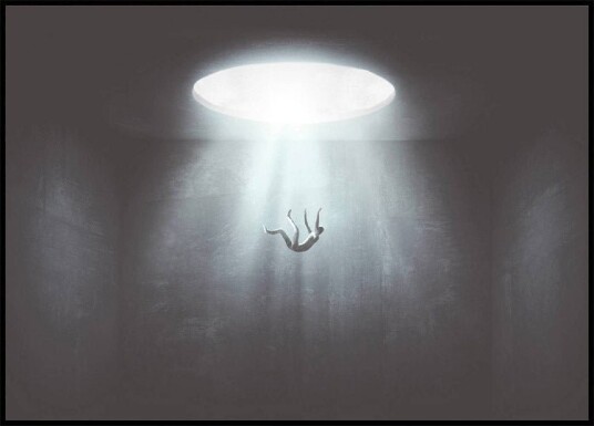 Falling From Hole of Light Plakat Plakat / 50x70cm