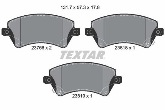Bremseklosser TEXTAR 2376601 Bremseklosser TEXTAR 2376601