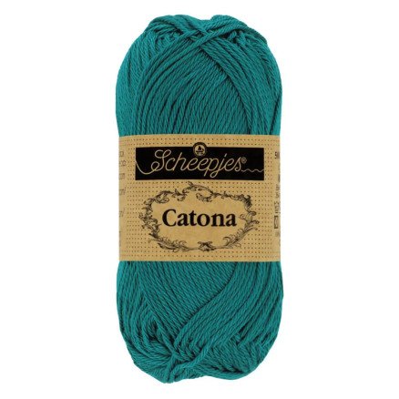 Scheepjes Catona Garn 401 Mørk blågrønn - 10g
