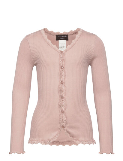 Rosemunde Kids Rkbeatha Ls Cardigan W/ Lace - Pink - 164