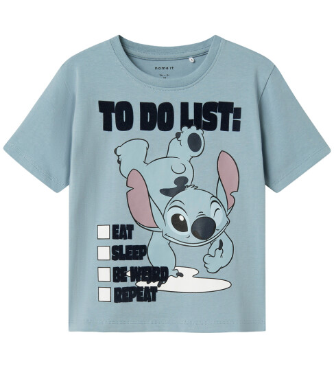 Name It Dusty Blue Nmmjudd Stitch Nreg Ss Topp Wdi 98
