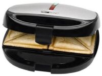 Clatronic ST/WA 3670 - Sandwichmaskin / vaffelmaskin / grill - 800 W - black/inox