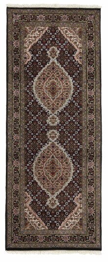 Håndknyttet. Opphav: India Tabriz Indi Teppe 80x200