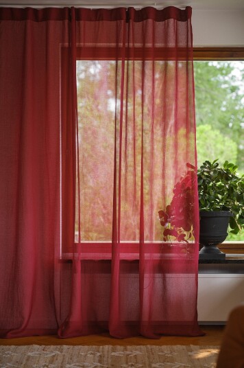 Jotex Gardin Med Multifunksjonsbånd 1lengde Ekstra Bred Vinrød CAISA 160829517250