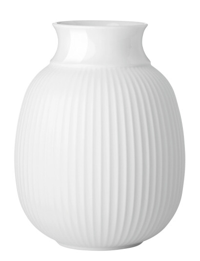 Lyngby Porcelæn Curve Vase H17.5 Hvid Porcelæn White Lyngby Porcelæn WHITE H17.5CM