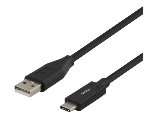 Deltaco USB 2.0 Kabel 25 cm USB (Hann) til USB-C (Hann) Svart