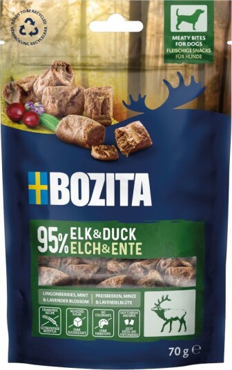 Bozita Meaty Bites Med Elg Og And 2 X 70 G 