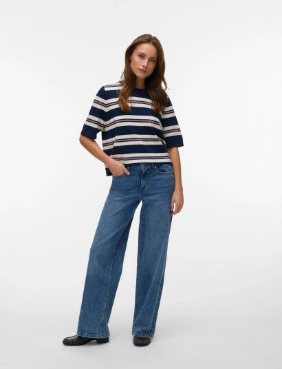 Vero Moda Vmsilje 2/4 O Nck Oversize Pull Ga Noos   Navy   XS