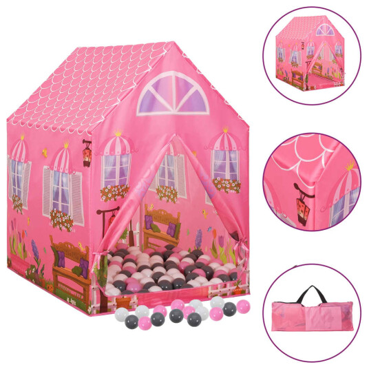 Vidaxl Leketelt med 250 baller rosa 69x94x104 cm Vidaxl Leketelt med 250 baller rosa 69x94x104 cm