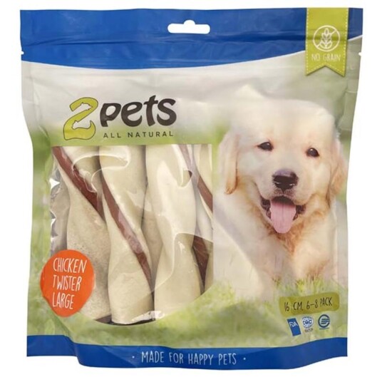 2Pets Tyggepinne Tuggtwister Kylling Large 500 g for Hund 2Pets Tyggepinne Tuggtwister Kylling Large 500 g for Hund