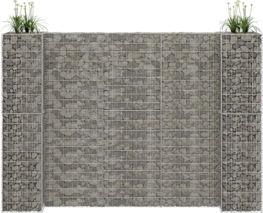 vidaXL Gabion plantekasse H formet ståltråd 260x40x200 cm