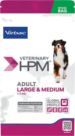 Virbac Tørrfôr Veterinary Adult Hpm Dog Large & Medium Sparepakke 2 X 12 kg
