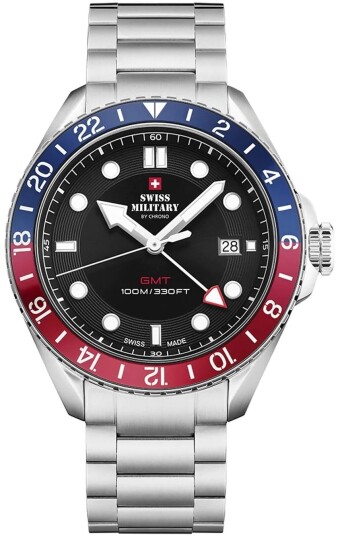 Swiss Military by Chrono Herreklokke SM34095.01 Classic Sort/Stål Swiss Military by Chrono Herreklokke SM34095.01 Classic Sort/Stål