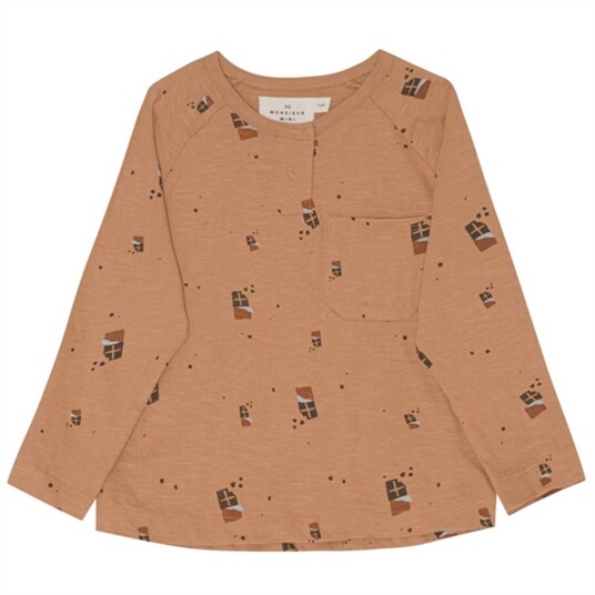 Monsieur Mini Mini Chocolate AOP Genser 9-12 mdr