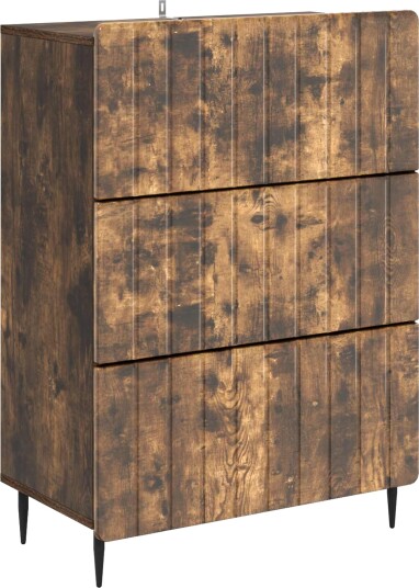 vidaXL Skuffeskap Røkt Eik 66 x 34,5 x 92 cm Konstruert tre