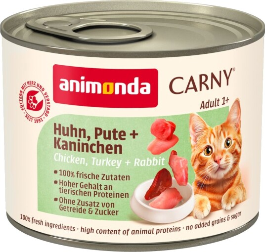 Animonda Carny Våtfôr Adult Og Kanin Kylling Kalkun 6 X 200 G