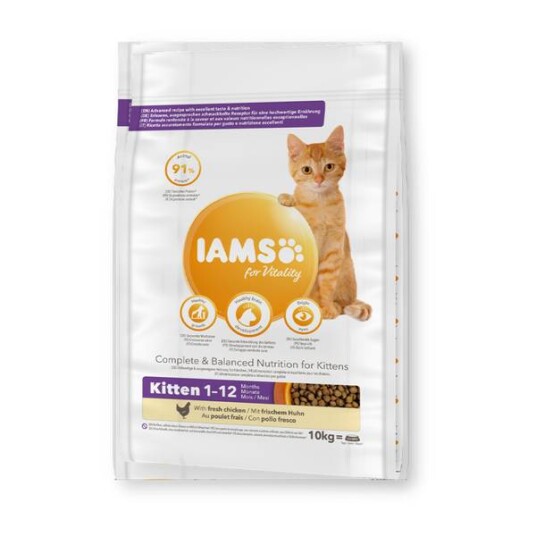 Iams Vitality Kattunge Tørrfôr med Kylling 10 kg