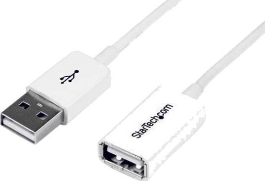StarTech 1m White USB 2.0 Extension Cable Cord A to A USB Male to Female Cable 1x USB A M 1x USB A F White 1 meter USBEXTPAA1MW -