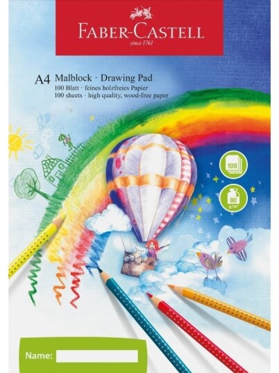 Faber-Castell tegneblokk med 100 hvite A4-ark Faber-Castell tegneblokk med 100 hvite A4-ark