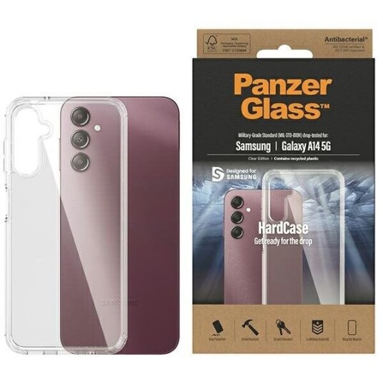PanzerGlass Antibakteriell HardCase for Samsung Galaxy A14 5G - Gjennomsiktig Mobildeksel