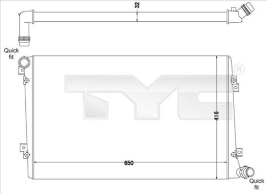 Radiator TYC 737 0063 R