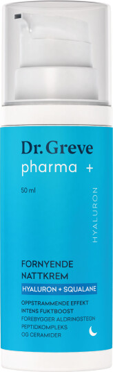Dr. Greve Pharma Hyaluron + Squalane Fornyende Nattkrem 50 ml - Fuktighetsgivende og Anti-aldring