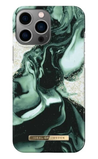 IDEAL OF SWEDEN Mobildeksel for iPhone 13 Pro Max Golden Olive Marble