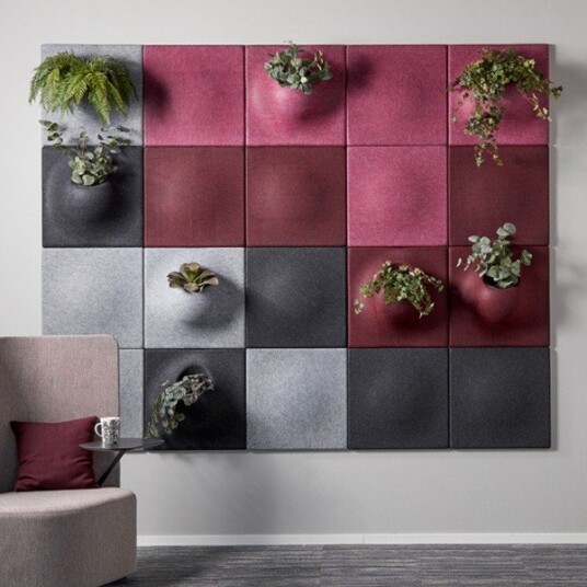 Veggabsorbent og diffusor PlantPanel og PlainPanel - Akustikmiljø Gravel Plant