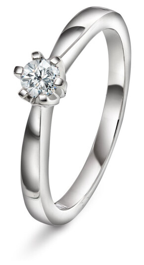 Olivia, Ring i 585 hvitt gull med diamant 0,15ct, størrelse 58
