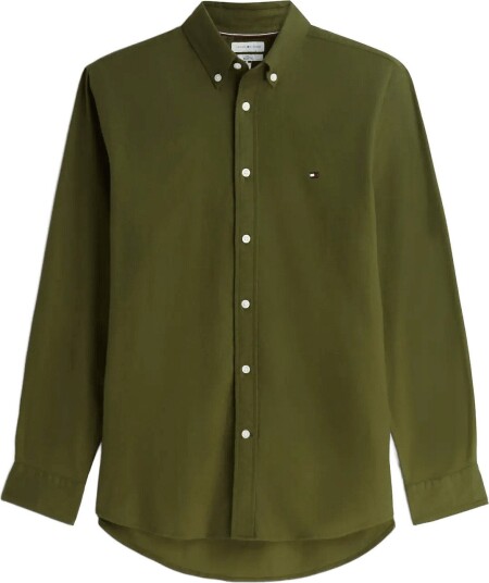 Tommy Hilfiger Flex Flannel Solid Rf Shirt   HUNTSMAN GREEN   L