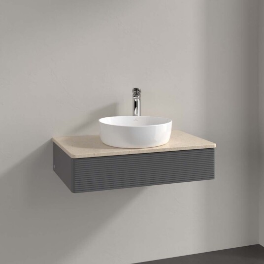 Villeroy & Boch  Antao Servantskap med 1 skuff 80x50x19 cm m/lys Antrasitt/Crème