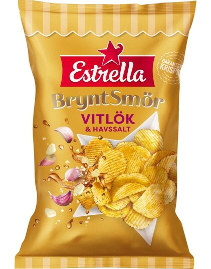 Estrella Finriflet Potetgull med Brunet Smør Hvit Løk og Havsalt 175 gram