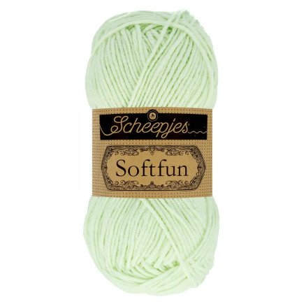 Scheepjes Softfun Garn Unicolor 2639 Grønn Te Scheepjes Softfun Garn Unicolor 2639 Grønn Te
