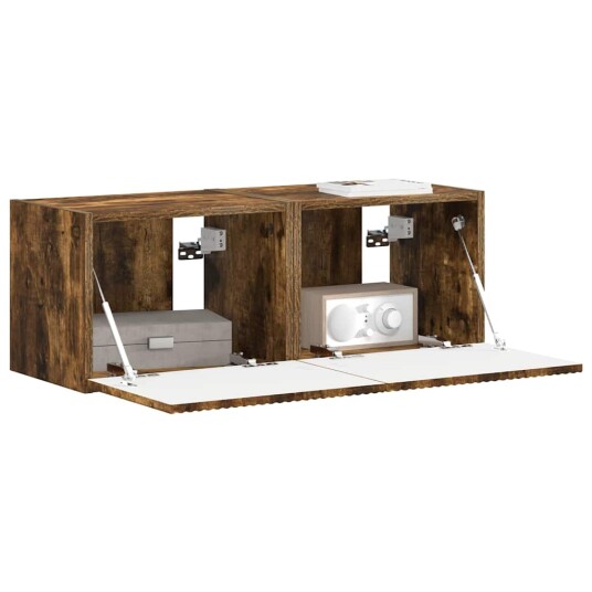 TV Veggskap 2 pcs Røkt eik 60 x 31 x 29.5 cm Konstruert tre