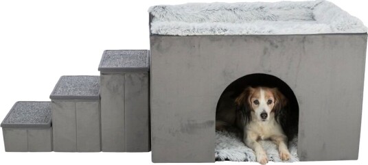 Trixie Harvey Hundehus Med Trapp Grå (154 × 60 × 60 cm)